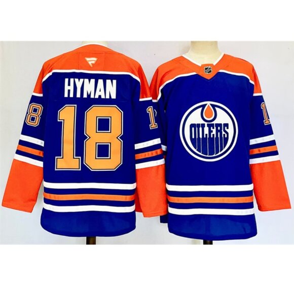Mens Zach Hyman Royal Stitched Jersey